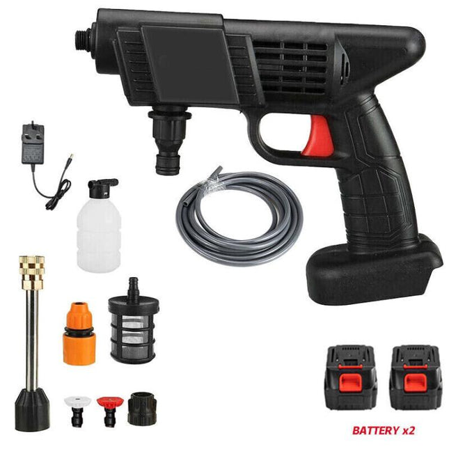 2 Battery Portable Cordless Car High Pressure Washer Jet Water Wash Cleaner Gun
