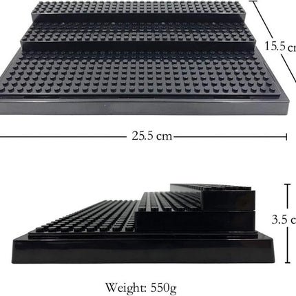 Minifigures Figure Display Case - 3-Tier Clear Acrylic Dustproof Black, Grey