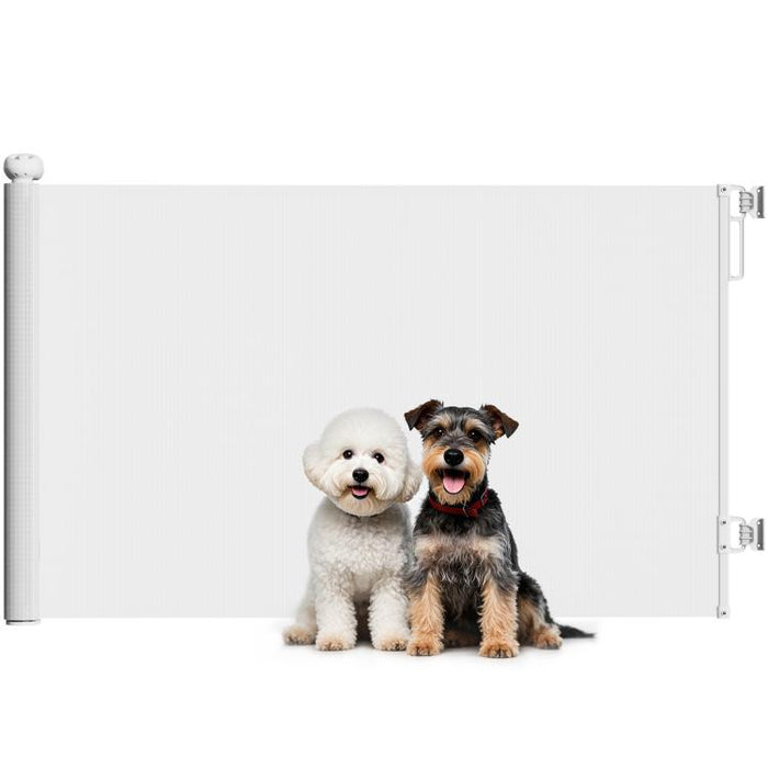 Cancellino per Cani Piccoli Estensibile 0-140x86.5 cm e Retrattile con Blocco Automatico, Bianco