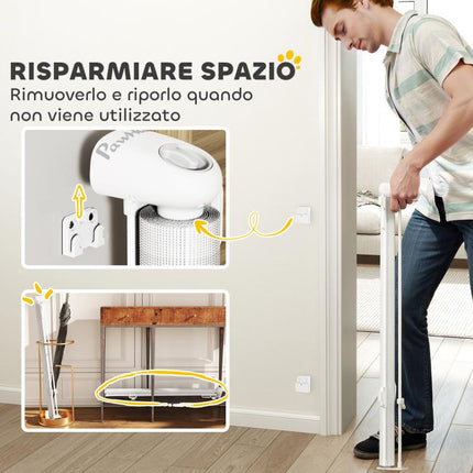 Cancellino per Cani Piccoli Estensibile 0-140x86.5 cm e Retrattile con Blocco Automatico, Bianco