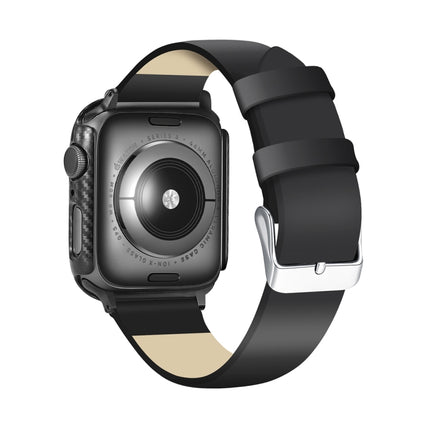 ENKAY Hat-Prince 2 in 1 Carbon Fiber Texture TPU Semi-clad Protective Shell + 3D Full Screen PET Curved Heat Bending HD Screen Protector For Apple Watch Series 6 / 5 / 4 / Watch SE 40mm, For Apple Watch Series 6 / 5 / 4 / Watch SE 40mm