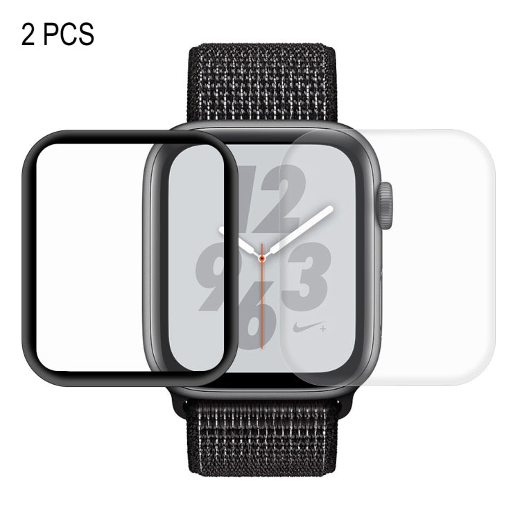 2 PCS ENKAY Hat-Prince 3D Full Screen PET + 3D Full Screen Electroplating PET Curved Heat Bending HD Screen Protector for Apple Watch Series 4 44mm