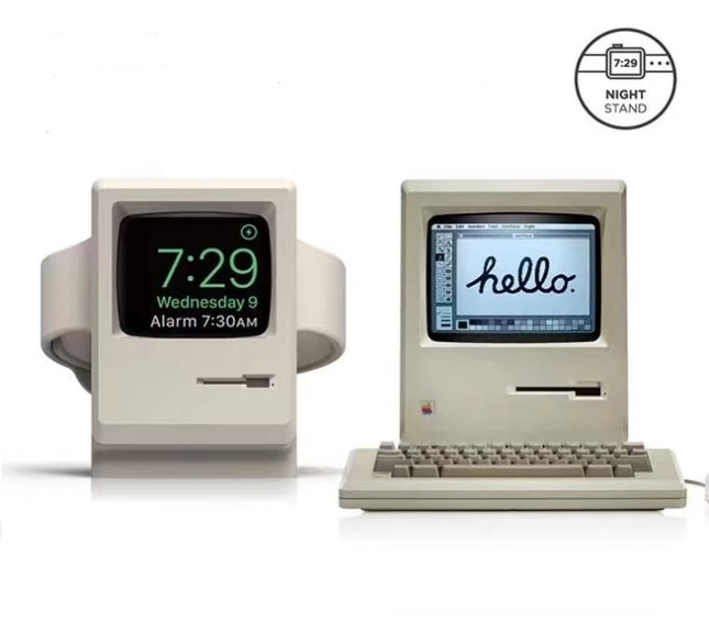 Retro Style Silica Gel Apple Watch Charging Dock Stand Holder Station