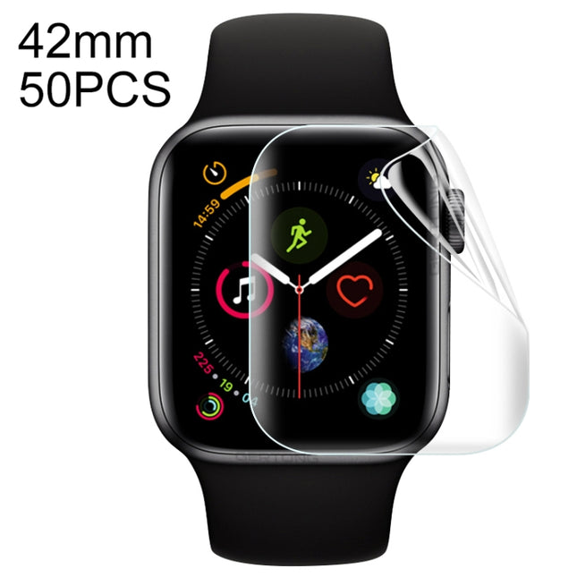 50 PCS For Apple Watch Series 3 / 2 / 1 42mm Soft Hydrogel Film Full Cover Front Protector