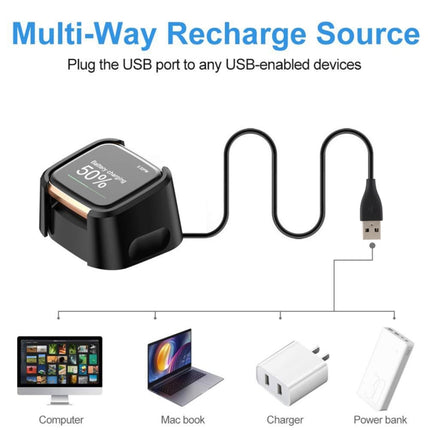 For Fitbit Versa 2 Charger Charging Dock Base Stand Holder with 1m Charging Cable