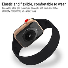 For Apple Watch Series 10 42mm / 9&8&7 41mm / SE 3&SE 2&6&SE&5&4 40mm / 3&2&1 38mm Solid Color Elastic Silicone Watch Band, Size:S 130mm