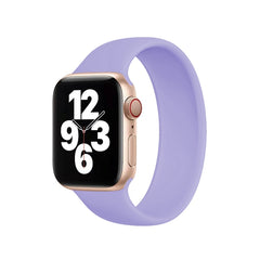 For Apple Watch Series 10 42mm / 9&8&7 41mm / SE 3&SE 2&6&SE&5&4 40mm / 3&2&1 38mm Solid Color Elastic Silicone Watch Band, Size:M 143mm