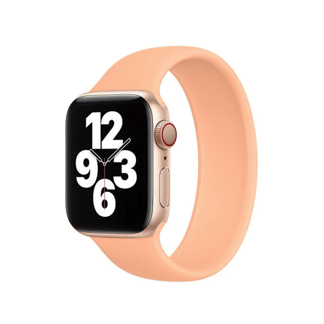 Für Apple Watch Ultra 49 mm &amp; Watch Ultra 2 49 mm / Serie 10 46 mm / 9 &amp; 8 &amp; 7 45 mm / SE 3 &amp; SE 2 &amp; 6 &amp; SE &amp; 5 &amp; 4 44 mm / 3 &amp; 2 &amp; 1 42 mm, einfarbiges, elastisches Silikonarmband, Größe: S 130 mm