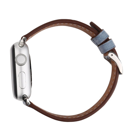 For Apple Watch Series 10 42mm / 9&8&7 41mm / SE 3&SE 2&6&SE&5&4 40mm / 3&2&1 38mm Fresh Style Genuine Leather Watch Band