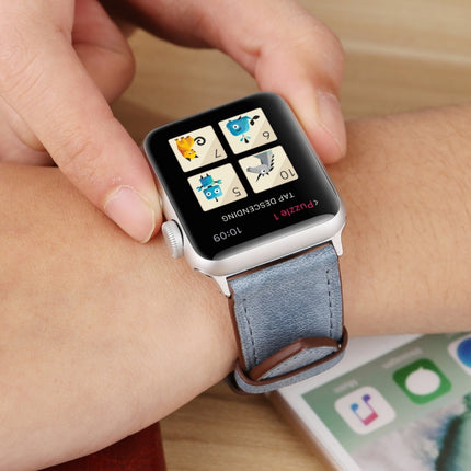 For Apple Watch Series 10 42mm / 9&8&7 41mm / SE 3&SE 2&6&SE&5&4 40mm / 3&2&1 38mm Fresh Style Genuine Leather Watch Band