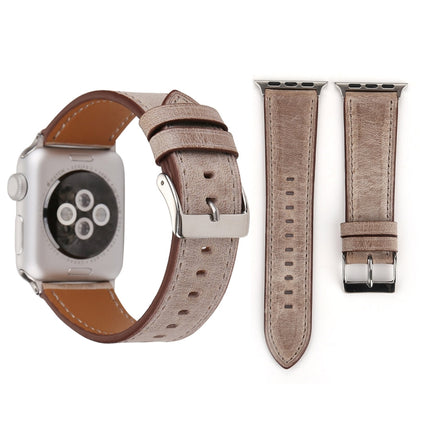 For Apple Watch Ultra 49mm&Watch Ultra 2 49mm / Series 10 46mm / 9&8&7 45mm / SE 3&SE 2&6&SE&5&4 44mm / 3&2&1 42mm Fresh Style Genuine Leather Watch Band