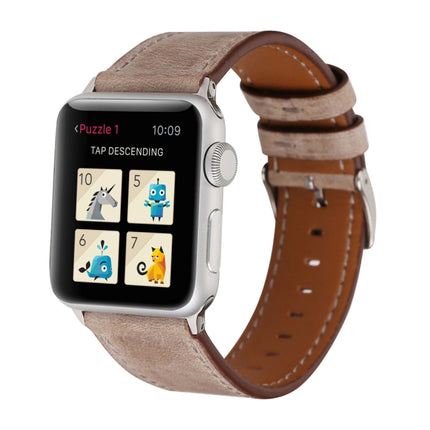 For Apple Watch Ultra 49mm&Watch Ultra 2 49mm / Series 10 46mm / 9&8&7 45mm / SE 3&SE 2&6&SE&5&4 44mm / 3&2&1 42mm Fresh Style Genuine Leather Watch Band