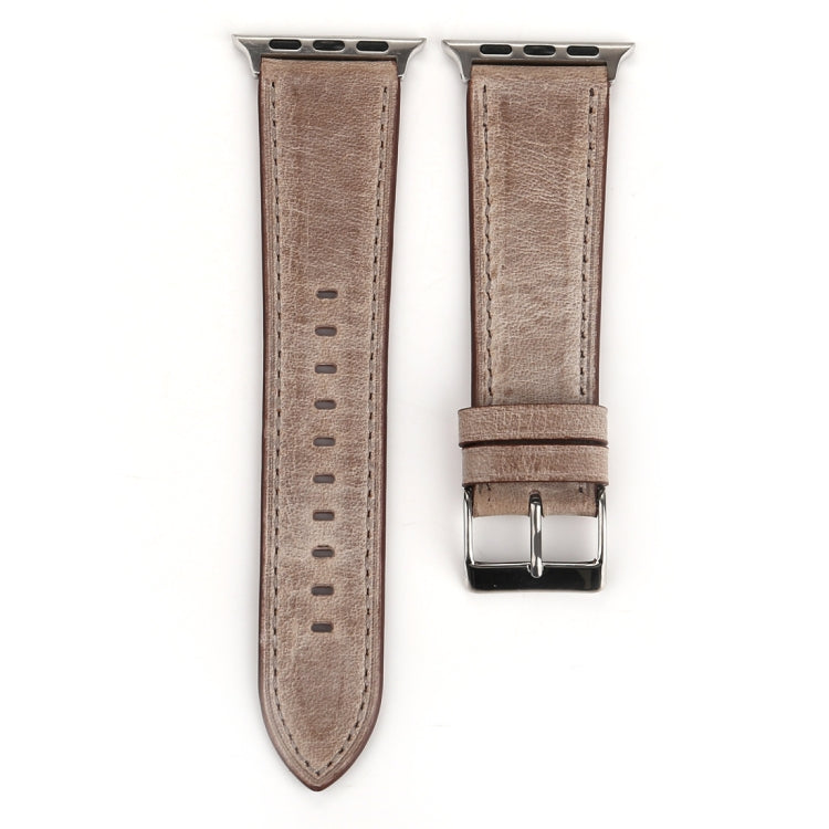 For Apple Watch Ultra 49mm&Watch Ultra 2 49mm / Series 10 46mm / 9&8&7 45mm / SE 3&SE 2&6&SE&5&4 44mm / 3&2&1 42mm Fresh Style Genuine Leather Watch Band