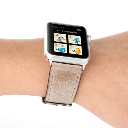 For Apple Watch Ultra 49mm&Watch Ultra 2 49mm / Series 10 46mm / 9&8&7 45mm / SE 3&SE 2&6&SE&5&4 44mm / 3&2&1 42mm Fresh Style Genuine Leather Watch Band