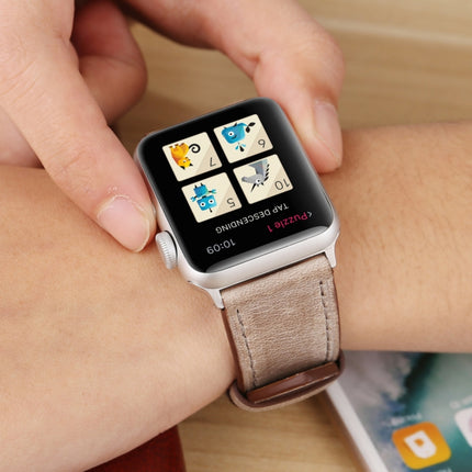 For Apple Watch Ultra 49mm&Watch Ultra 2 49mm / Series 10 46mm / 9&8&7 45mm / SE 3&SE 2&6&SE&5&4 44mm / 3&2&1 42mm Fresh Style Genuine Leather Watch Band