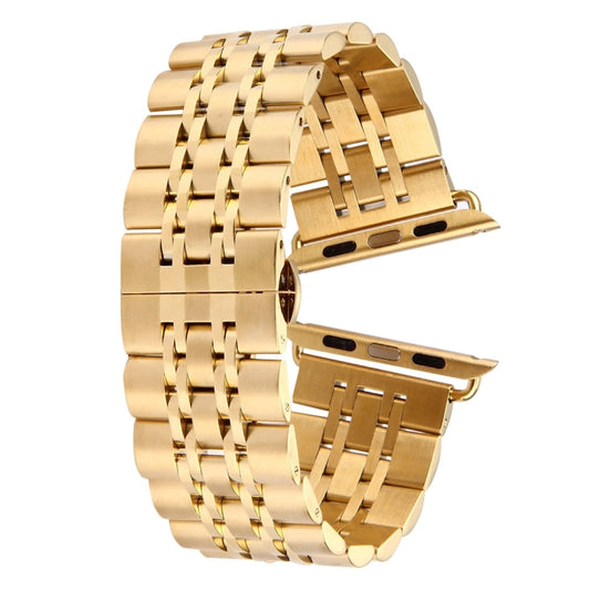 22mm Men Hidden Butterfly Buckle 7 Beads Stainless Steel Watch Band For Apple Watch 42mm, 22mm Men