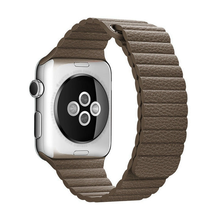 For Apple Watch 42mm Loop Magnetic Closure Clasp PU Leather Watch Band