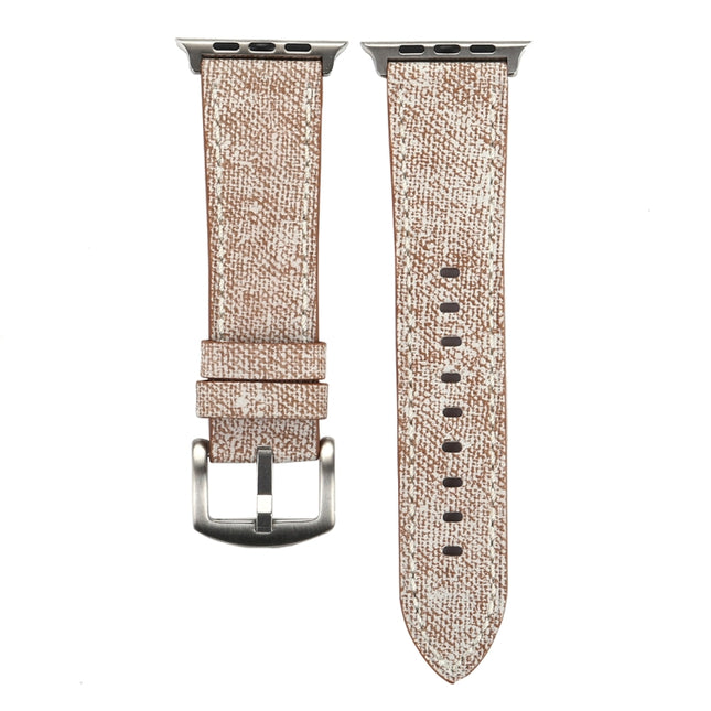 For Apple Watch Series 10 42mm / 9&8&7 41mm / SE 3&SE 2&6&SE&5&4 40mm / 3&2&1 38mm Simple Fashion Genuine Leather Cowboy Pattern Watch Band, 38mm