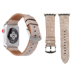 For Apple Watch Series 10 42mm / 9&8&7 41mm / SE 3&SE 2&6&SE&5&4 40mm / 3&2&1 38mm Simple Fashion Genuine Leather Cowboy Pattern Watch Band, 38mm