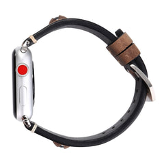 For Apple Watch Series 3 & 2 & 1 42mm Simple Fashion Cowhide Big Eyes Pattern Watch Band, 42mm