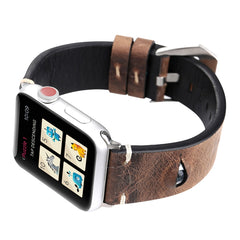 For Apple Watch Series 3 & 2 & 1 42mm Simple Fashion Cowhide Big Eyes Pattern Watch Band, 42mm