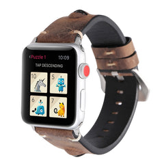 For Apple Watch Series 3 & 2 & 1 42mm Simple Fashion Cowhide Big Eyes Pattern Watch Band, 42mm