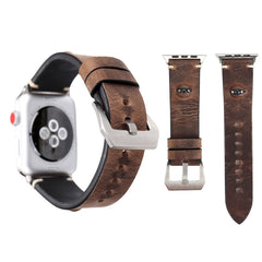 For Apple Watch Series 3 & 2 & 1 42mm Simple Fashion Cowhide Big Eyes Pattern Watch Band, 42mm