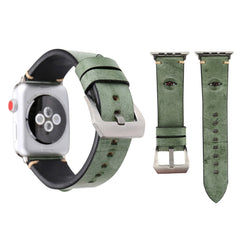 For Apple Watch Series 3 & 2 & 1 42mm Simple Fashion Cowhide Big Eyes Pattern Watch Band, 42mm