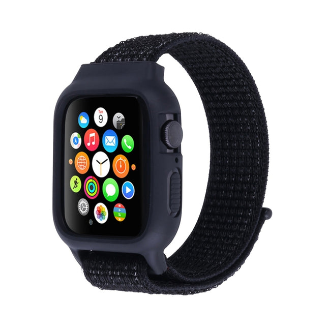 For Apple Watch Ultra 49mm&Watch Ultra 2 49mm / Series 10 46mm / 9&8&7 45mm / SE 3&SE 2&6&SE&5&4 44mm / 3&2&1 42mm Nylon Watch Band with Hook and Loop Fastener