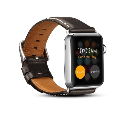 Denior Oil Wax Retro Watch Leather Watch Band for Apple Watch Series 7 45mm / 6 & SE & 5 & 4 44mm / 3 & 2 & 1 42mm