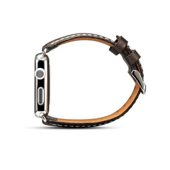 Denior Oil Wax Retro Watch Leather Watch Band for Apple Watch Series 7 45mm / 6 & SE & 5 & 4 44mm / 3 & 2 & 1 42mm