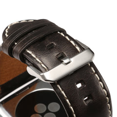 Denior Oil Wax Retro Watch Leather Watch Band for Apple Watch Series 7 45mm / 6 & SE & 5 & 4 44mm / 3 & 2 & 1 42mm