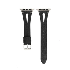 Simple V-shaped Leather Watch Band for Apple Watch Ultra 49mm&Watch Ultra 2 49mm / Series 10 46mm / 9&8&7 45mm / SE 3&SE 2&6&SE&5&4 44mm / 3&2&1 42mm