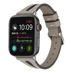 Simple V-shaped Leather Watch Band for Apple Watch Ultra 49mm&Watch Ultra 2 49mm / Series 10 46mm / 9&8&7 45mm / SE 3&SE 2&6&SE&5&4 44mm / 3&2&1 42mm