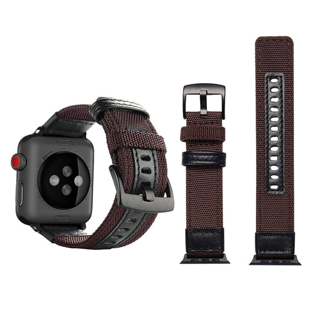 Jeep Style Nylon Wrist Watch Band with Stainless Steel Buckle for Apple Watch Series 3 & 2 & 1 42mm, 42mm