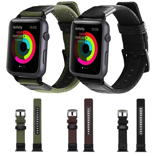 Jeep Style Nylon Wrist Watch Band with Stainless Steel Buckle for Apple Watch Series 3 & 2 & 1 42mm, 42mm