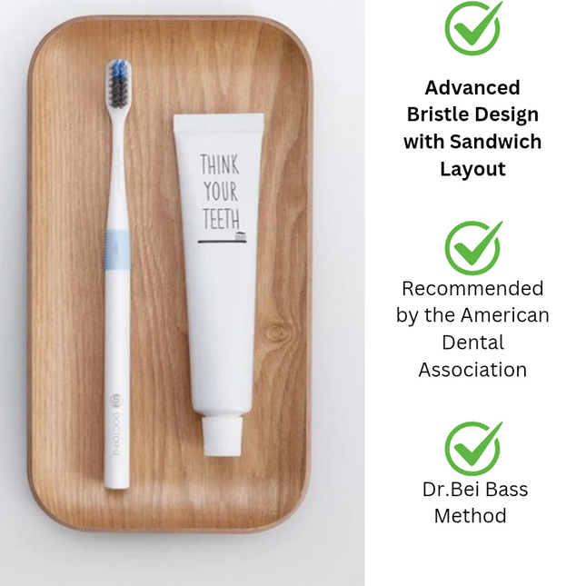 4 in 1 Original Xiaomi Mijia Dr.Bei Bass Method Soft Toothbrushes, 4 PCS