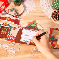 Cat Xmas Party Greeting Cards Christmas TreeThree-dimensional Pop Up Card  With Envelope 3D Postcard Holiday Supplies