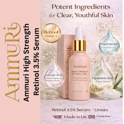 High Strength Retinol 3.5% Serum for Anti-Ageing & Skin Firming | Ammuri