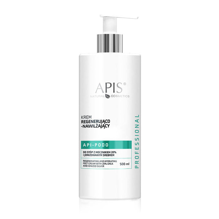 Apis APIS API-PODO Regenerating & Moisturising Foot Cream with 20% Urea and Ionised Silver – Intensive hydration for dry, rough feet | 500ml