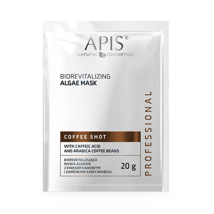 Apis COFFEE SHOT Bio-revitalising Algae Face Mask with Coffee Acid & Arabica Beans | 20g