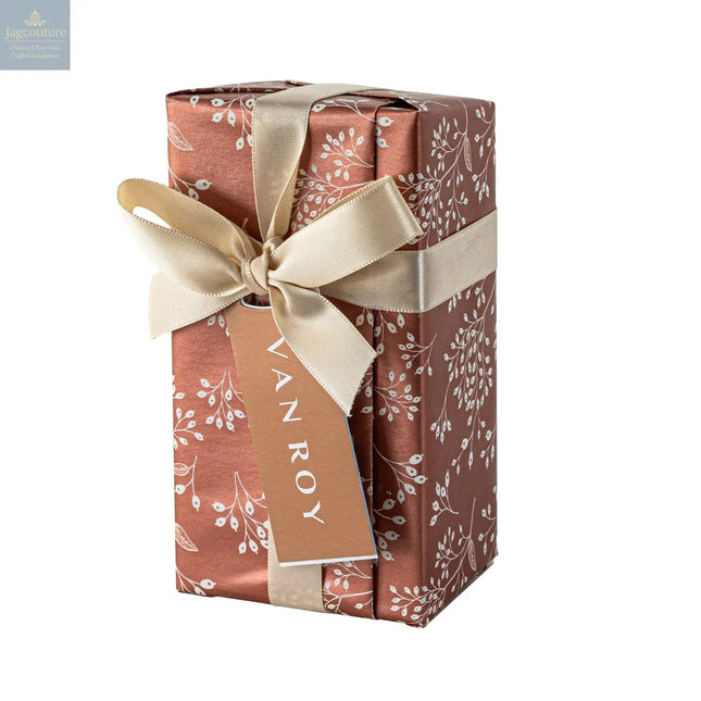 Assorted Belgian chocolates in gift wrapped ballotins with menu tag - 2 designs