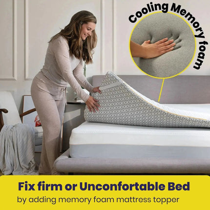 Brightr® Aurora Memory Foam Mattress Topper | Soft & Medium | 5 cm Reversible | Pressure Relief for Shoulder, Hip & Back
