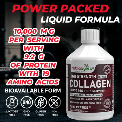 Liquid Bovine Collagen 10,000mg (Type 1 and 3) with 19 Amino Acids