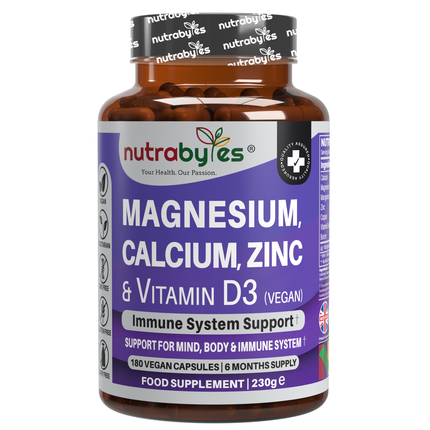 Magnesium, Calcium, Zinc & Vitamin D3 Complex, 180 Capsules