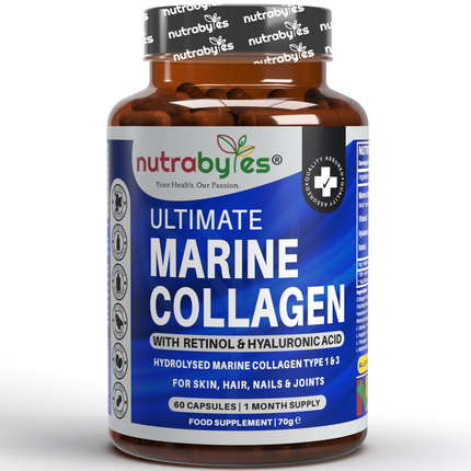 Marine Collagen Capsules with Vitamin C and Hyaluronic Acid (30 Days)