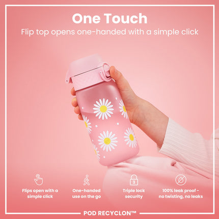 Leak Proof Kids Water Bottle, Recyclon, Daisies, 350ml (12oz)
