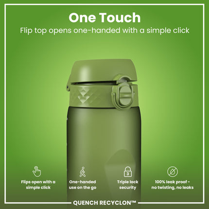 Leak Proof 1 litre Water Bottle, Recyclon, Khaki Green, 1L