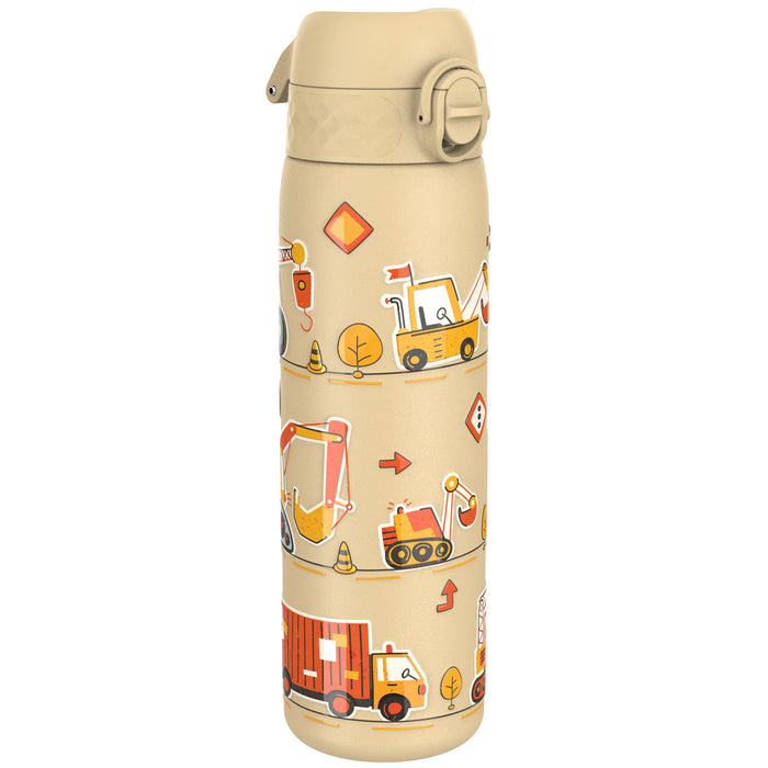 Leak Proof Slim Water Bottle, Stainless Steel, Diggers, 600ml (20oz)