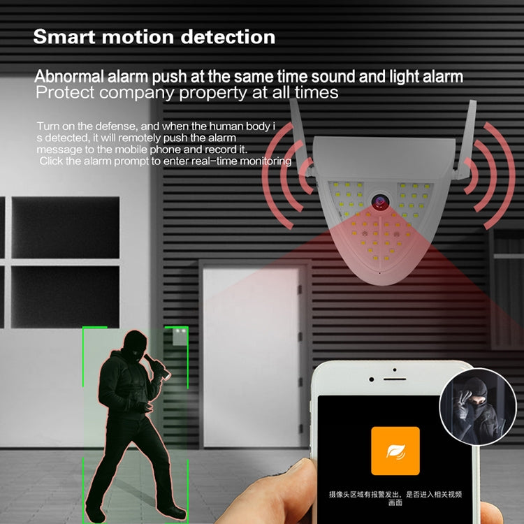DP16 2.0 Megapixel 42 LEDs Garden Light Smart Camera, Support Motion Detection / Night Vision / Voice Intercom / TF Card, AU Plug